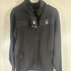 Spyder Fleece Jacket Mens Small Full Zip Black